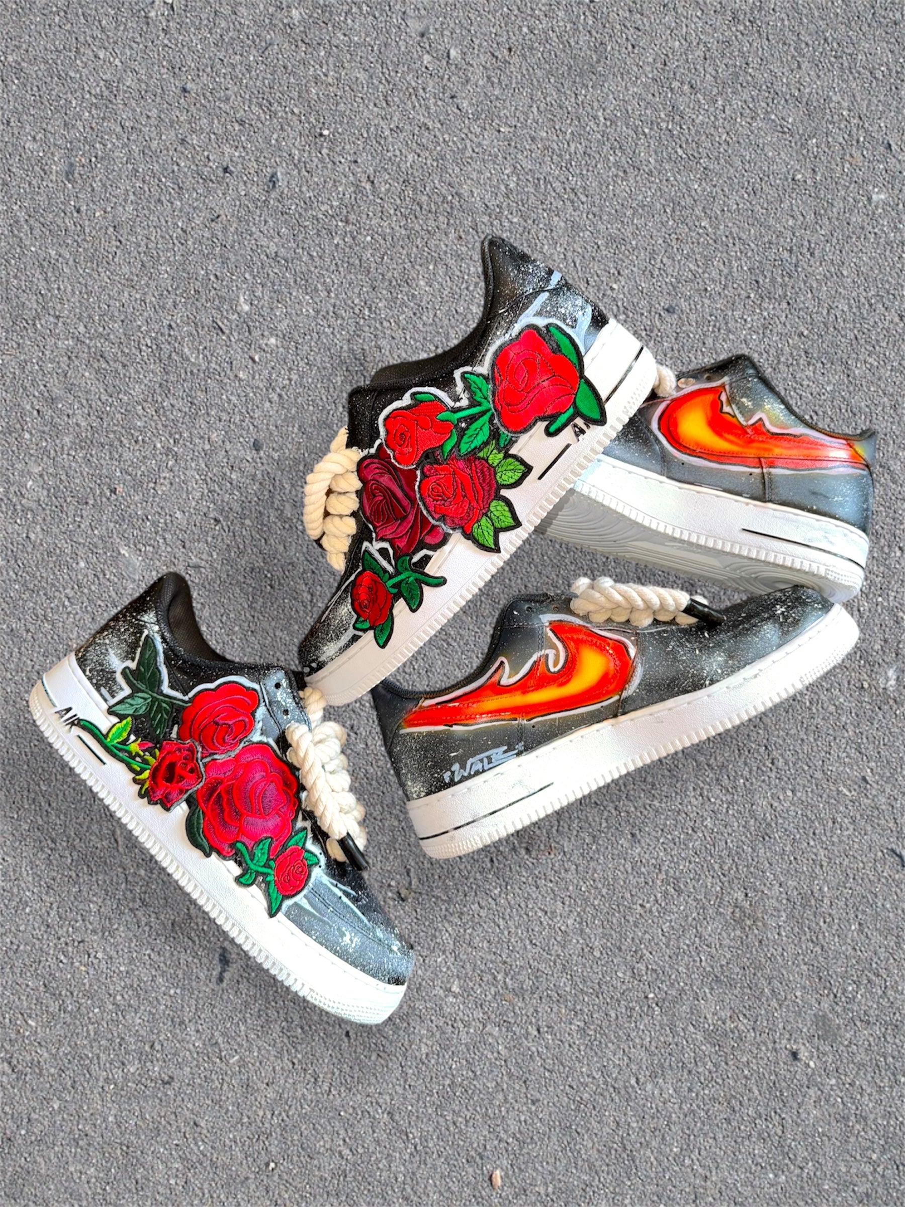 custom air force 1 fire and water