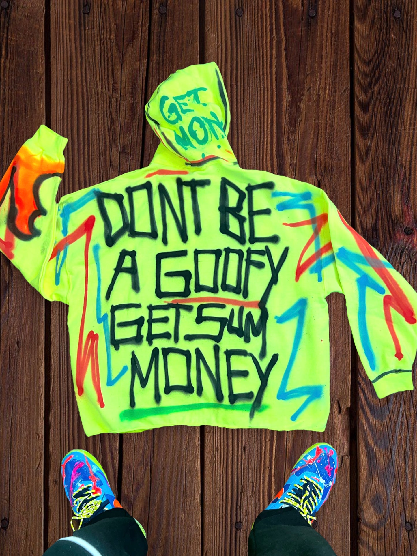 “DONT BE A GOOFY” HANDPAINTED HOODIE