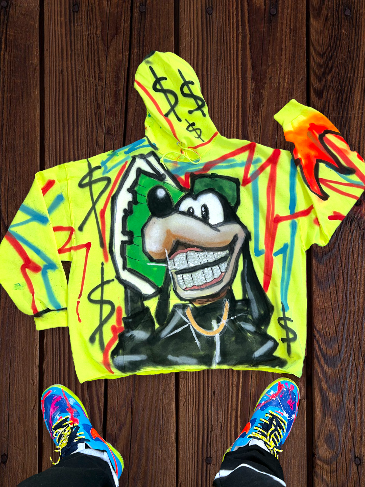 “DONT BE A GOOFY” HANDPAINTED HOODIE