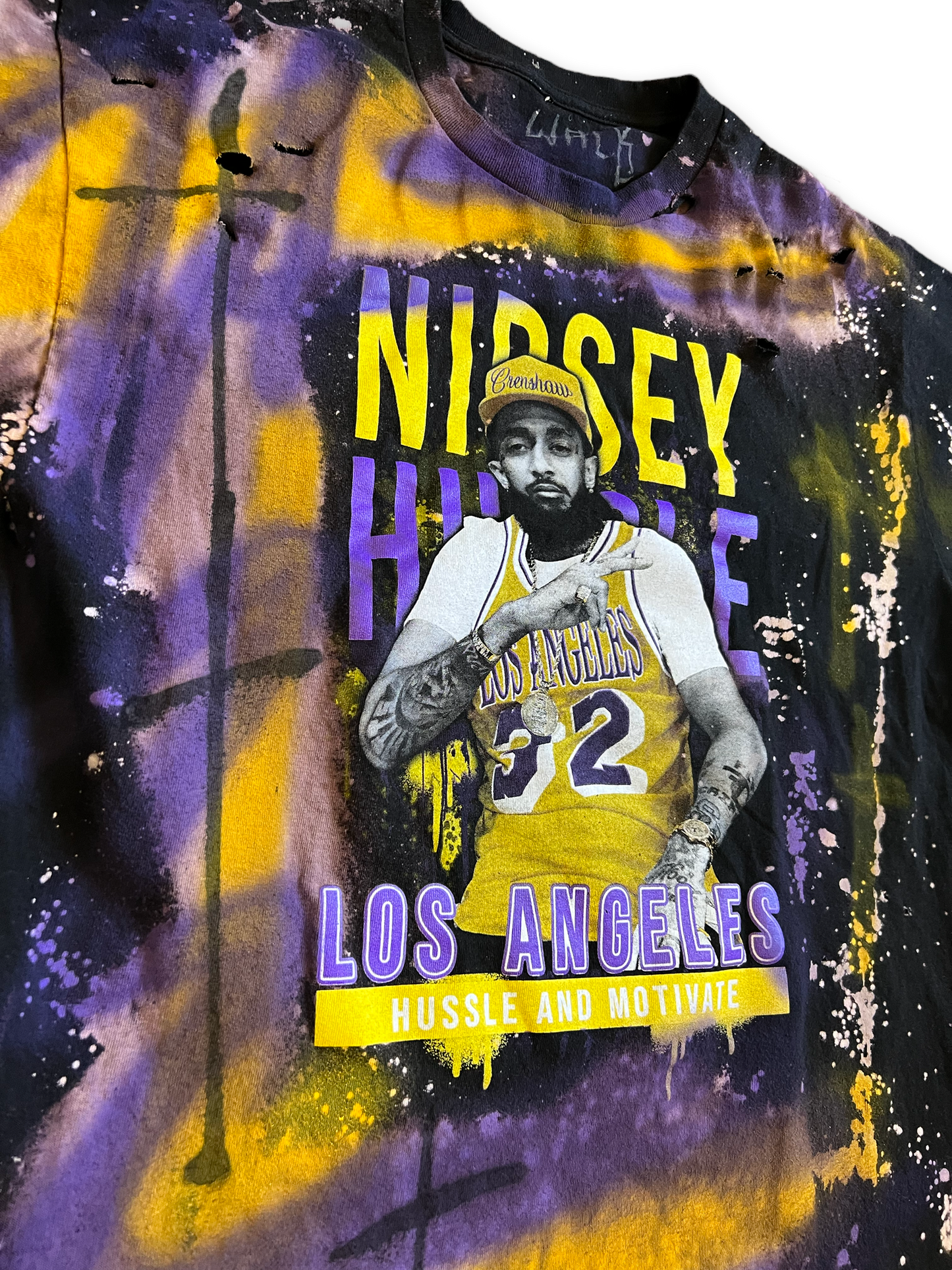 NIPSEY HUSSLE LAKERS DESTROYED TEE