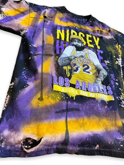 NIPSEY HUSSLE LAKERS DESTROYED TEE